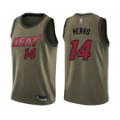 Men's Miami Heat #14 Tyler Herro Swingman Green Salute to Service Basketball Jersey