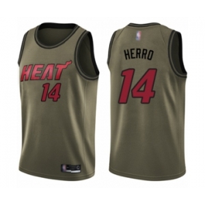 Men's Miami Heat #14 Tyler Herro Swingman Green Salute to Service Basketball Jersey