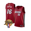 Men's Miami Heat #16 Caleb Martin Red 2023 Finals Statement Edition With NO.6 Patch Stitched Basketball Jersey