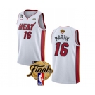 Men's Miami Heat #16 Caleb Martin White 2023 Finals Association Edition With NO.6 Patch Stitched Basketball Jersey