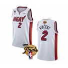 Men's Miami Heat #2 Gabe Vincent White 2023 Finals Association Edition With NO.6 Patch Stitched Basketball Jersey