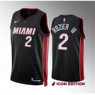 Men's Miami Heat #2 Terry Rozier III Black Icon Edition Stitched Basketball Jersey