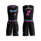 Men's Miami Heat #2 Wayne Ellington Swingman Black Basketball Suit Jersey - City Edition