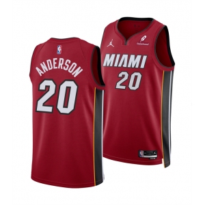 Men's Miami Heat #20 Kyle Anderson Red 2025 Statement Edition Swingman Stitched Basketball Jersey