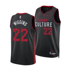 Men's Miami Heat #22 Andrew Wiggins Black 2025 City Edition Stitched Basketball Jersey