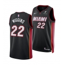 Men's Miami Heat #22 Andrew Wiggins Black 2025 Icon Edition Swingman Stitched Basketball Jersey