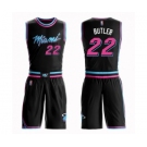 Men's Miami Heat #22 Jimmy Butler Authentic Black Basketball Suit Jersey - City Edition