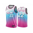 Men's Miami Heat #22 Jimmy Butler Blue Pick City Edition New Uniform 2020-21 Stitched Basketball Jersey