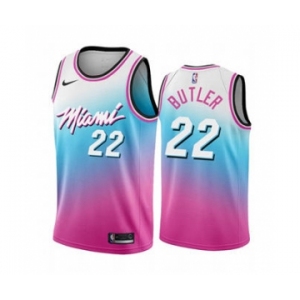 Men's Miami Heat #22 Jimmy Butler Blue Pick City Edition New Uniform 2020-21 Stitched Basketball Jersey