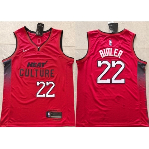 Men's Miami Heat #22 Jimmy Butler Red 2024 City Edition Stitched Basketball Jersey