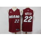 Men's Miami Heat #22 Jimmy Butler Red Jordan 75th Anniversary Diamond 2021 Stitched Jersey