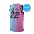 Men's Miami Heat #22 Jimmy Butler Swingman Blue Red Basketball Jersey 2020-2021 City Edition