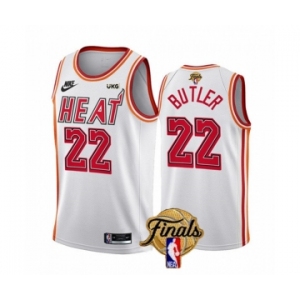 Men's Miami Heat #22 Jimmy Butler White 2023 Finals Classic Edition Stitched Basketball Jersey