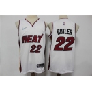 Men's Miami Heat #22 Jimmy Butler White 75th Anniversary Diamond 2021 Stitched Jersey