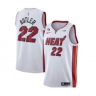 Men's Miami Heat #22 Jimmy Butler White With NO.6 Patch Stitched Jersey