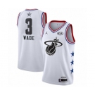 Men's Miami Heat #3 Dwyane Wade Swingman White 2019 All-Star Game Basketball Jersey