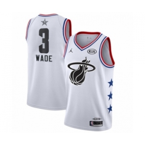 Men's Miami Heat #3 Dwyane Wade Swingman White 2019 All-Star Game Basketball Jersey