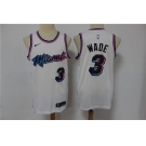 Men's Miami Heat #3 Dwyane Wade  Whte Basketball Jersey 2021 New