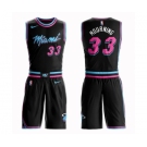 Men's Miami Heat #33 Alonzo Mourning Authentic Black Basketball Suit Jersey - City Edition