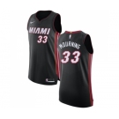 Men's Miami Heat #33 Alonzo Mourning Authentic Black Road Basketball Jersey - Icon Edition