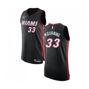 Men's Miami Heat #33 Alonzo Mourning Authentic Black Road Basketball Jersey - Icon Edition