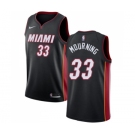 Men's Miami Heat #33 Alonzo Mourning Swingman Black Road Basketball Jersey - Icon Edition