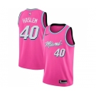 Men's Miami Heat #40 Udonis Haslem Pink Swingman Jersey - Earned Edition