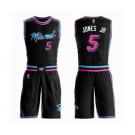 Men's Miami Heat #5 Derrick Jones Jr Authentic Black Basketball Suit Jersey - City Edition