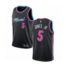 Men's Miami Heat #5 Derrick Jones Jr Swingman Black Basketball Jersey - City Edition