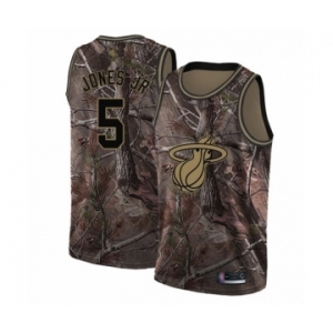 Men's Miami Heat #5 Derrick Jones Jr Swingman Camo Realtree Collection Basketball Jersey