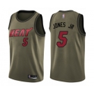 Men's Miami Heat #5 Derrick Jones Jr Swingman Green Salute to Service Basketball Jersey