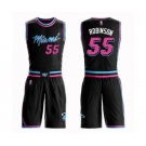 Men's Miami Heat #55 Duncan Robinson Authentic Black Basketball Suit Jersey - City Edition