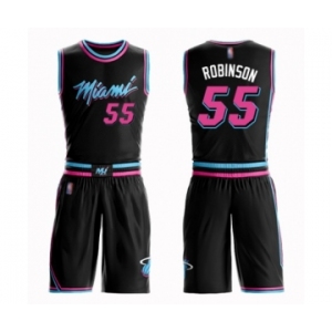 Men's Miami Heat #55 Duncan Robinson Authentic Black Basketball Suit Jersey - City Edition
