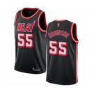 Men's Miami Heat #55 Duncan Robinson Authentic Black Fashion Hardwood Classics Basketball Jersey