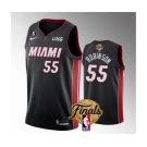 Men's Miami Heat #55 Duncan Robinson Black 2023 Finals Icon Edition With NO.6 Patch Stitched Basketball Jersey