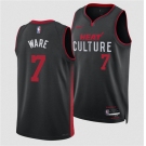 Men's Miami Heat #7 Kel'el Were Black 2024 Draft City Edition Stitched Basketball Jersey