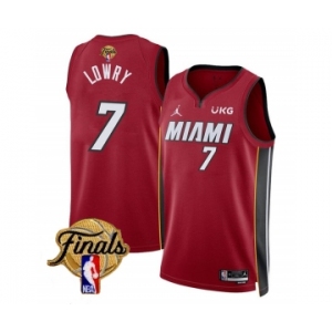 Men's Miami Heat #7 Kyle Lowry Red 2023 Finals Statement Edition Stitched Basketball Jersey