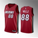 Men's Miami Heat #88 Patrick Mills Red Statement Edition Stitched Basketball Jersey