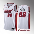 Men's Miami Heat #88 Patrick Mills White Association Edition Stitched Basketball Jersey