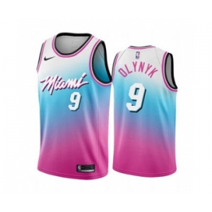 Men's Miami Heat #9 Kelly Olynyk Blue Pick City Edition New Uniform 2020-21 Stitched Basketball Jersey