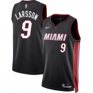 Men's Miami Heat #9 Pelle Larsson Black 2024 Draft Icon Edition Stitched Basketball Jersey