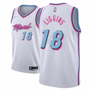 Men's NBA 2018-19 Miami Heat #18 DeAndre Liggins City Edition White Jersey