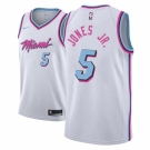 Men's NBA 2018-19 Miami Heat #5 Derrick Jones Jr. City Edition White Jersey