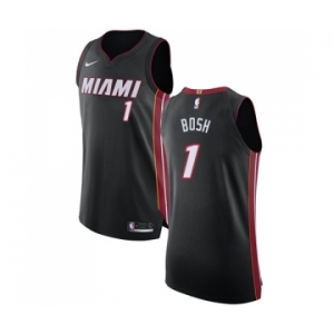 Men's Nike Miami Heat #1 Chris Bosh Authentic Black Road NBA Jersey - Icon Edition