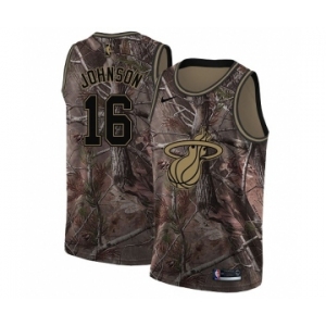 Men's Nike Miami Heat #16 James Johnson Swingman Camo Realtree Collection NBA Jersey