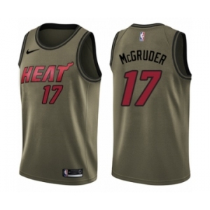 Men's Nike Miami Heat #17 Rodney McGruder Swingman Green Salute to Service NBA Jersey