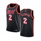 Men's Nike Miami Heat #2 Wayne Ellington Swingman Black Black Fashion Hardwood Classics NBA Jersey