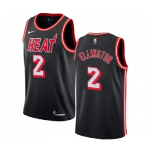 Men's Nike Miami Heat #2 Wayne Ellington Swingman Black Black Fashion Hardwood Classics NBA Jersey