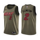 Men's Nike Miami Heat #2 Wayne Ellington Swingman Green Salute to Service NBA Jersey