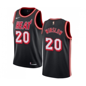 Men's Nike Miami Heat #20 Justise Winslow Swingman Black Black Fashion Hardwood Classics NBA Jersey